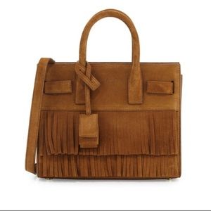 Saint Laurent YSL Nano Sac De Jour Fringe Bag